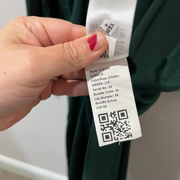 Gap Green Maxi Dress L Tall NWT Holiday Party Long Sleeve Emerald Evening - Picture 10 of 11